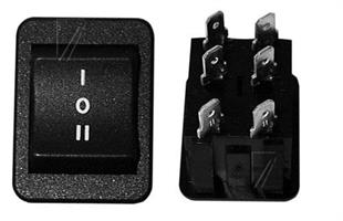 BRYTER 2-POL. ON-OFF-ON 33X25X21MM 16A, 250V