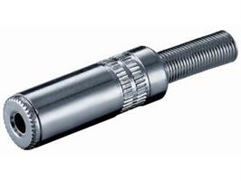 Kontakt 3,5mm stereo metall, m/strekkavl. 