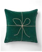 Lexington Wrapped velvet pillow cover, Green/Beige