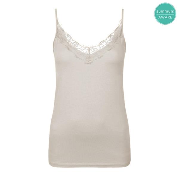 Summum Woman Basic Top with Lace, Ivory