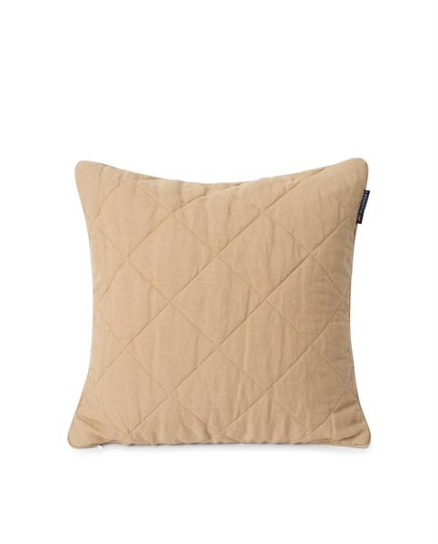 Lexington Quilted Linen/Viscose Pillow Cover, Beige