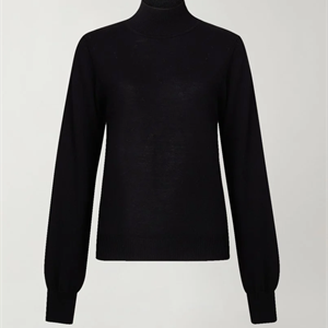 Lexington Ellen Merino Wool Mock Neck Sweater, Black