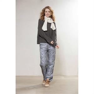 Blue Cacia Wool Scarf, Ecru