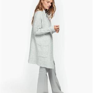 Beaumont Hairy Melange Cardigan, Grey Melange