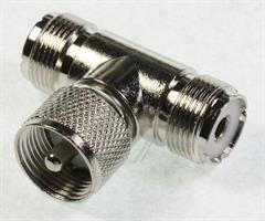 T-ADPTER - 1 UHF-KONTAKT OG 2 UHF-KOBLINGER