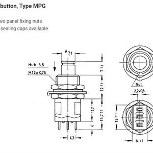 MPG106F SPDT Panel Mount ON-(ON) Push Button 