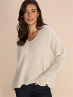 Mos Mosh Thora V-Neck Knit, Ecru