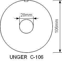 Mått på hålskiva C-106.