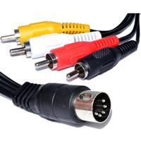 KABEL 1,5m 5-PINS DIN - til 4 stk RCA 