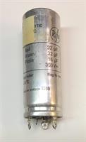 Kondensator 2x32uF + 16uF 350v, brukt Huldra 9