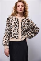 Summum Woman Knitted Cardigan Leopard Jacquard Knit