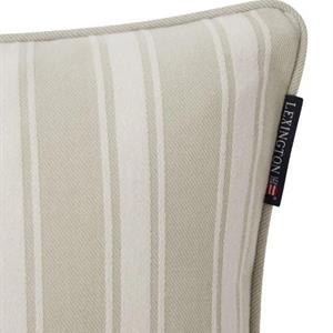 Lexington All Over Striped Organic Cotton Twill Pillow Cover, Gray-Green/White
