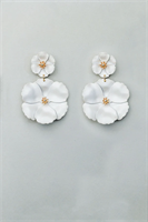 Bow19 Details Flower Twin Earrings Mat White