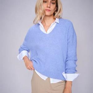 Mos Mosh Thora V-neck Knit, Hydrangea