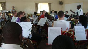 2012 - Massed Bands practice - Robert Simiyu conducting