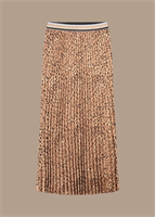 Summum Woman Cheetah Pleated Skirt, Old Peach