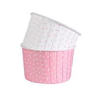 Muffinsform M 24 stk, Rosa m/prikker