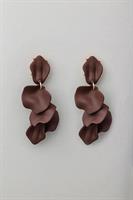 Bow19 Details Leaf Earrings Dark Brown 4 leaves