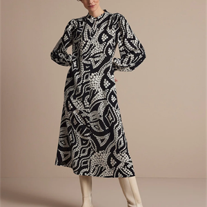Summum Woman Polka Dot Print Dress, Black
