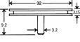 PIN MOUNT,32MM,6MM PIN HEIGHT