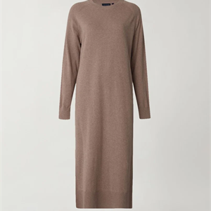 Lexington Ivana Cotton/Cashmere Knitted Dress, Light Brown Melange