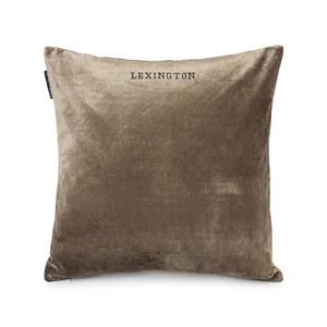 Lexington Striped Viscose/Cotton Velvet Pillow Cover, Walnut/Dk Gray