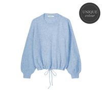 Summum Woman Puff sleeve sweater, Powder Blue