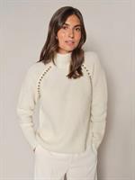 Mos Mosh Zora Bead Highneck Knit, Ecru