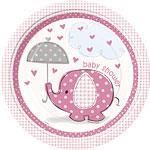 Engangsfat Baby Shower Lys Rosa 8stk