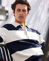 Lexington Fransesco Knitted Rugby Sweater, Blue/White Striped