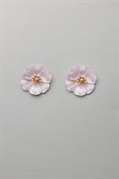 Bow19 Details Flower Small Earrings Pearl Pink