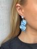 Bow19 Details Pearl Leaf Earrings Denim Blue