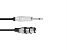 Kabel XLR hun til jack mono 5m svart