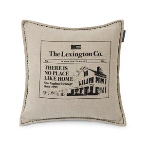 Lexington Like Home Printed Cotton/Jute Pillow Cover, Beige/Gray