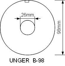 Mått på hålskiva UNGER B-98