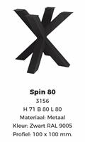 SPIN-poot zwart poedercoating 80 100x100