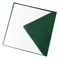 Kort og konvolutter Kvadratisk Hvit&amp;Grønn