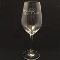 Kristallglas för vitvin med gravyr