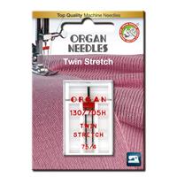 Organ symaskin-nål Tvilling Stretch 4mm strl.75