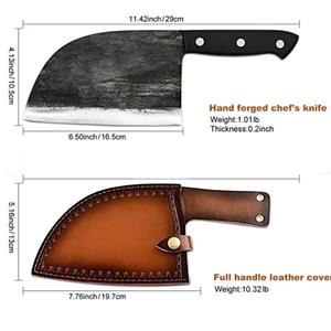 Serbisk köttyxa and cleaver kniv