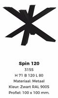 SPIN-poot zwart poedercoating 120 100x100