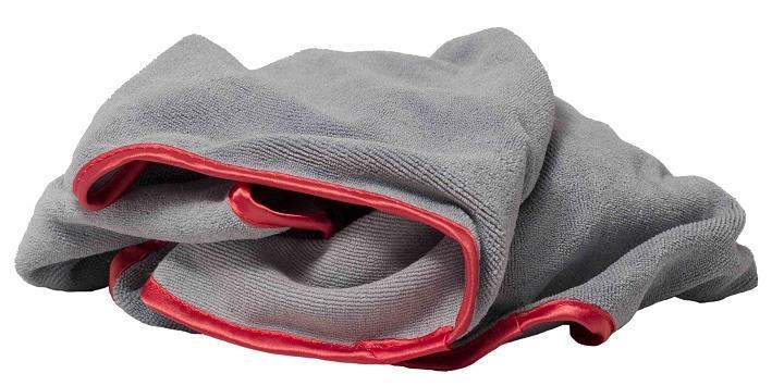 Mikrokuituliina, harmaa-puna - Microfiber Towel Grey-Red 50x50cm, (48gr)