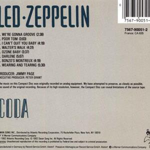 LED ZEPPELIN: CODA-KÄYTETTY CD (GERMANY 1987) NEAR MINT