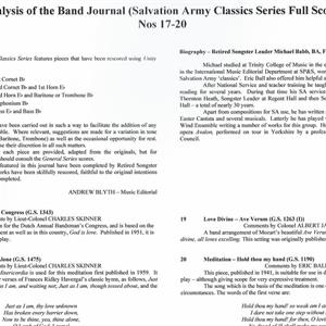 SALVATION ARMY CLASSICS - no 17 - 20