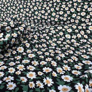 Viskose sort m/ små hvite blomster