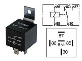 Rele 12V 40A 5-napainen pitimellä