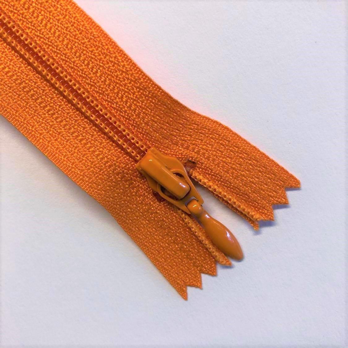 Glidelås, nylon, oransje 20cm/4mm