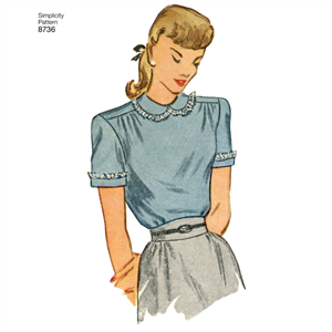 Simplicity 8736 1940s vintage