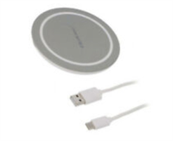 LANGATON USB LATURI PYÖREÄ HARMAA 5V/1A, 9V/1.2A 10W