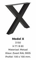 Model X zwart poedercaoting hoogte 105cm
